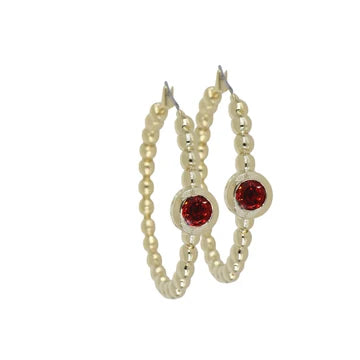 John Medeiros Beaded Collection 1-1/4" Hoop Earrings