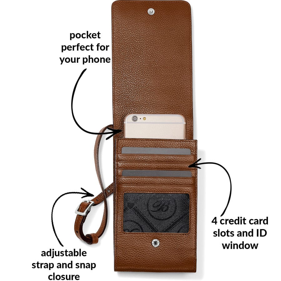Brighton Interlok Phone Organizer- Bourbon