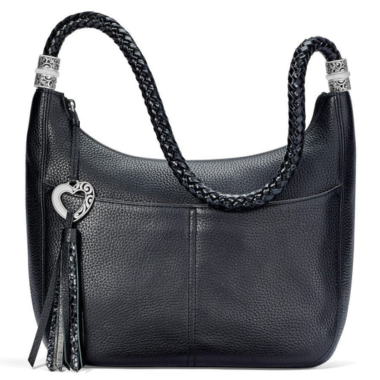 Brighton Barbados Ziptop Hobo- Black