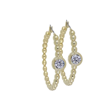 John Medeiros Beaded Collection 1-1/4" Hoop Earrings