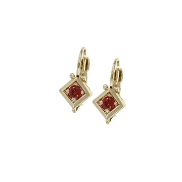 John Medeiros Gilded Diamond Shape Bezel French Wire Earrings