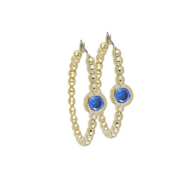 John Medeiros Beaded Collection 1-1/4" Hoop Earrings